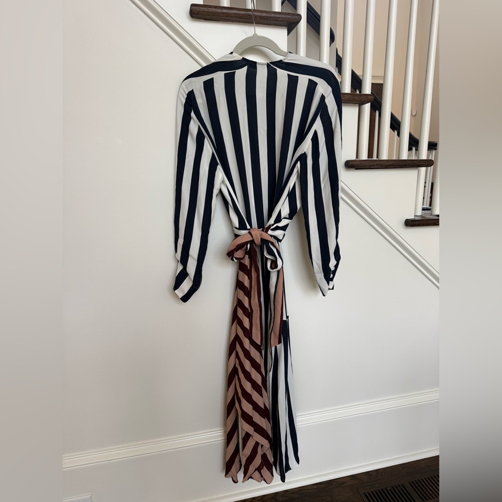 REISS Nola Colourblock Stripe Asymmetric Midi Dress – Excellent Condition - Picture 9 of 14